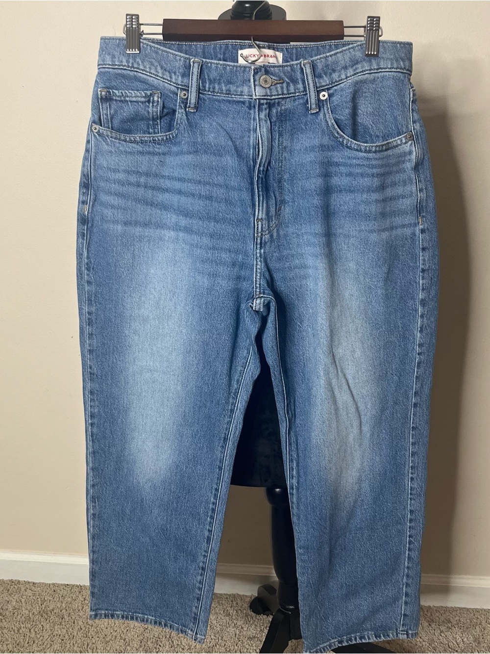 Lucky Brand Women’s 90’s Loose High Rise Medium Wash Cropped Jeans Sz 10/30